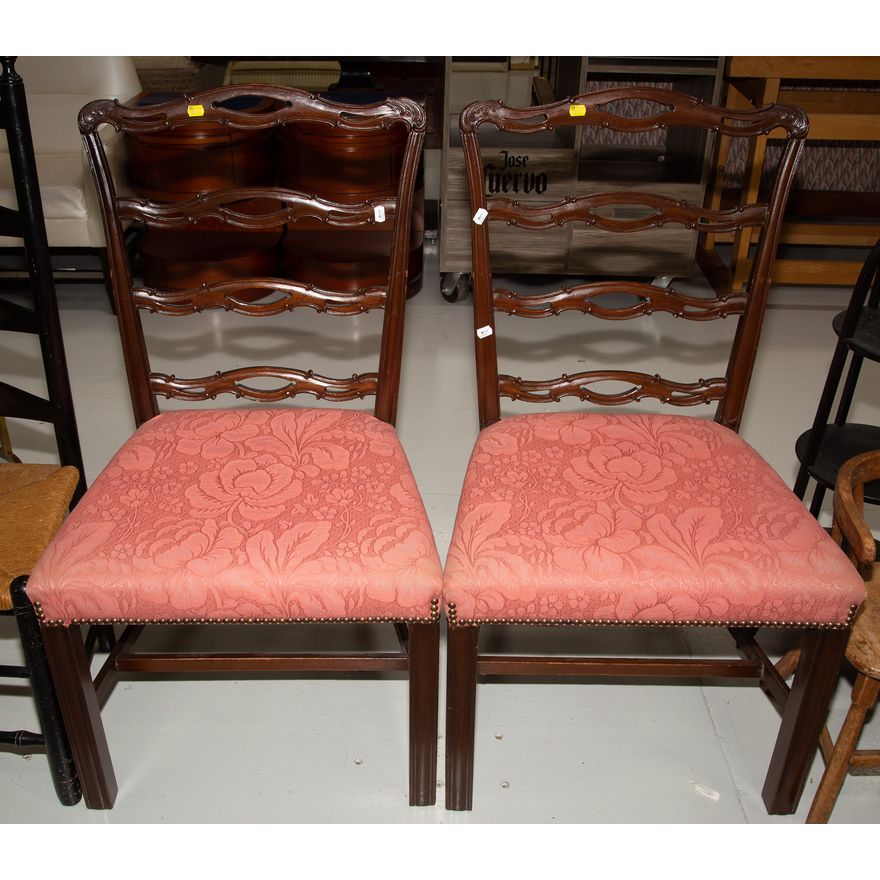 A Pair of Chippendale Style Mahogany Chairs