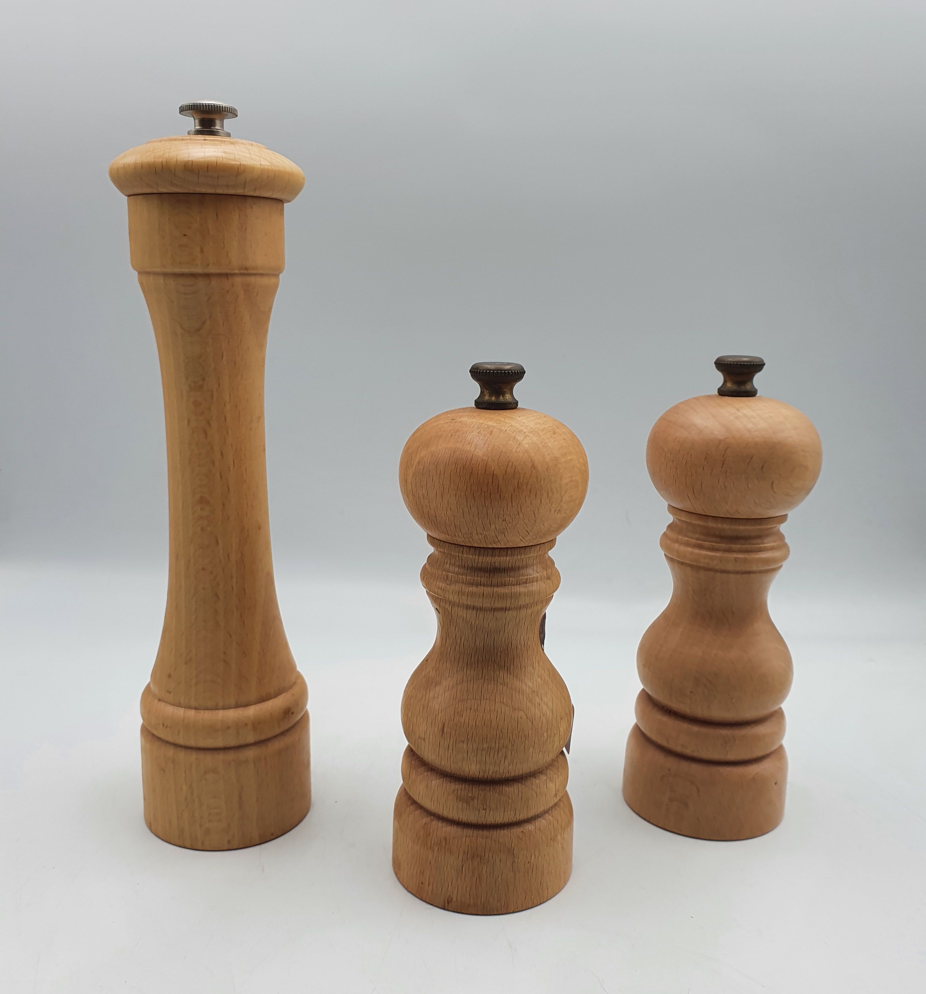 83 · THREE 'PEUGEOT' (FRANCE) SALT AND PEPPER GRINDERS