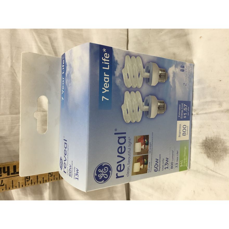 GE Reveal 60W Replacement 800 Lumens Light Bulbs - Set Of 2