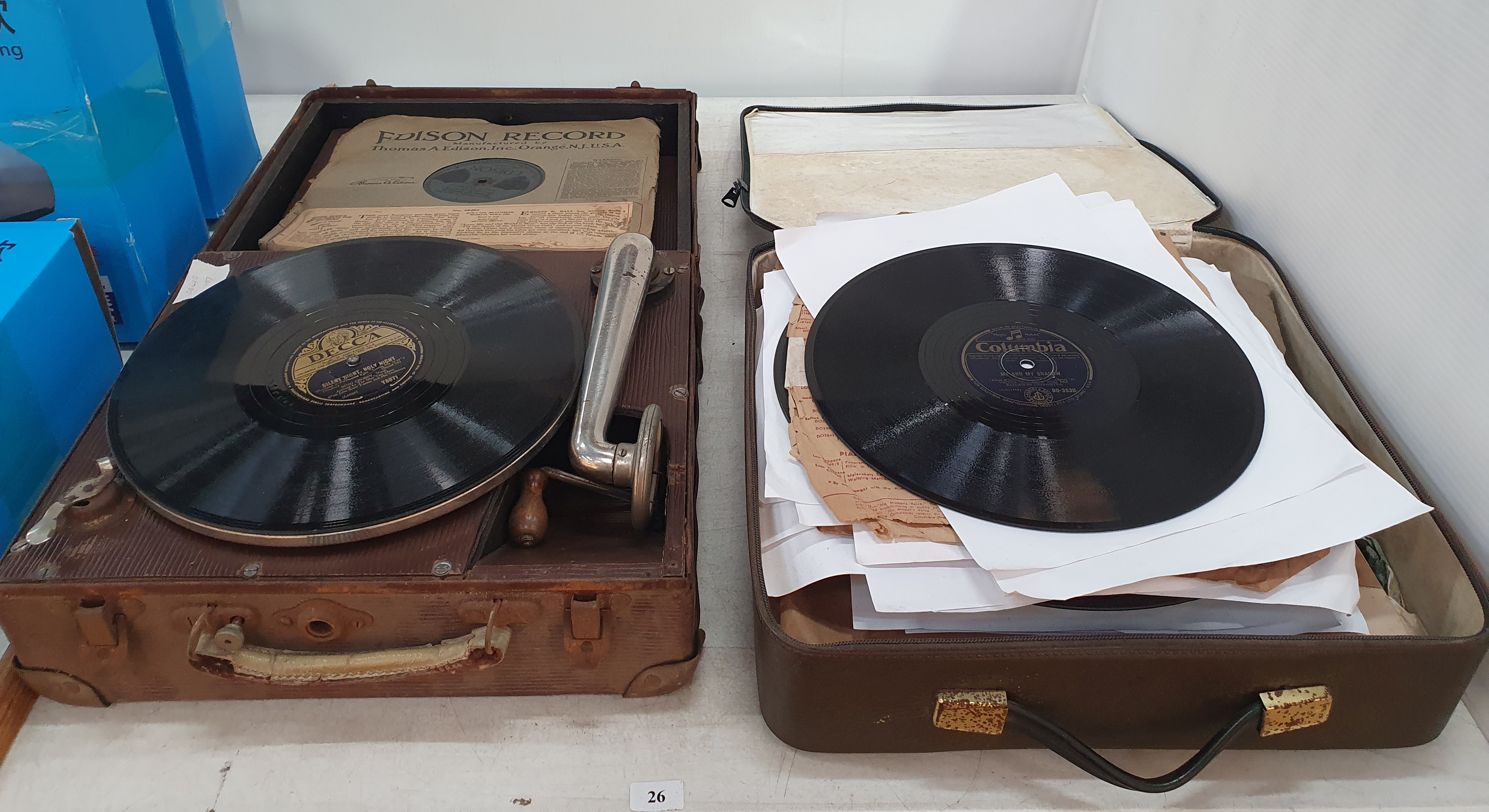 26 · A GRAMOPHONE RECORD PLAYER AND RECORDS