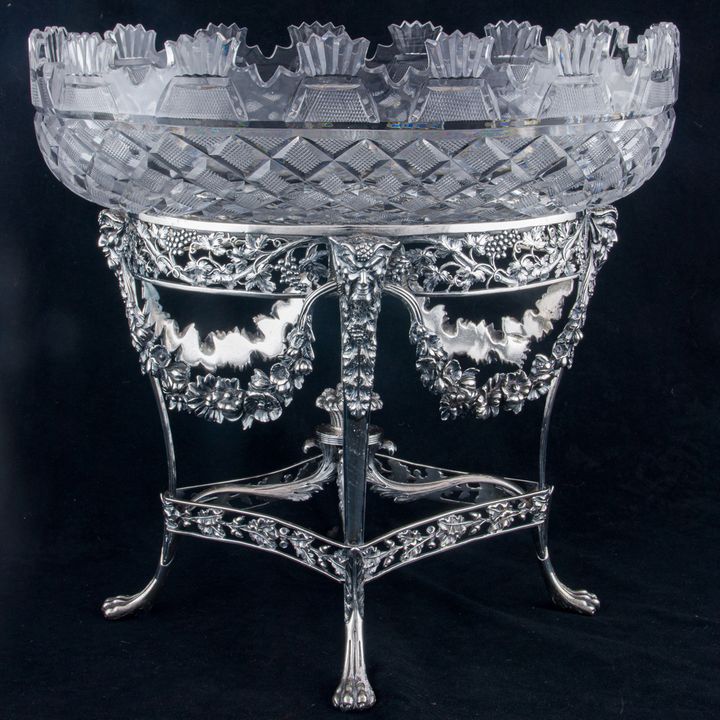 A George III cut glass and sterling monteith, London, circa 1799