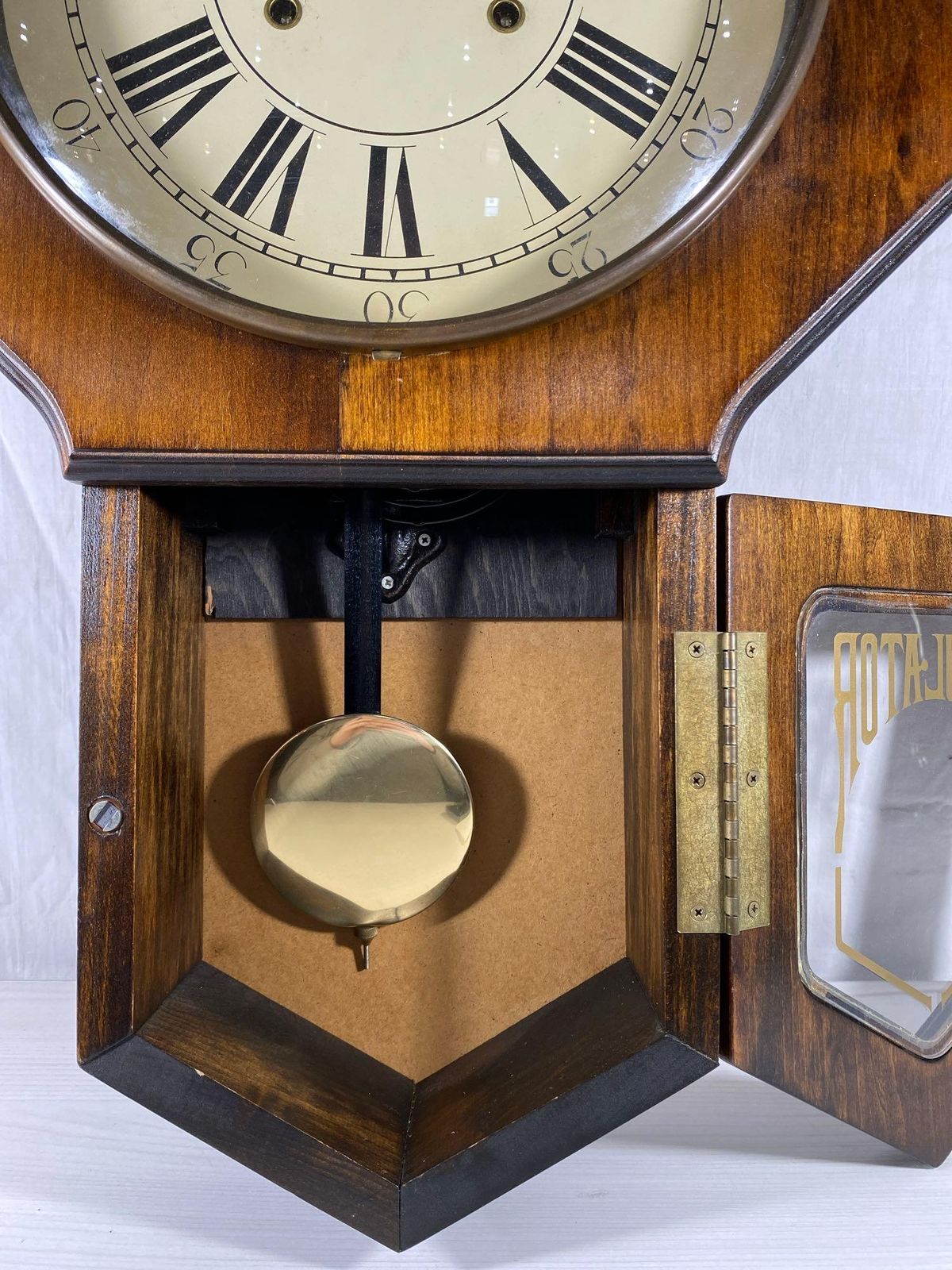 Vintage Verichron Regulator Wall Clock Back Mountain Auctions