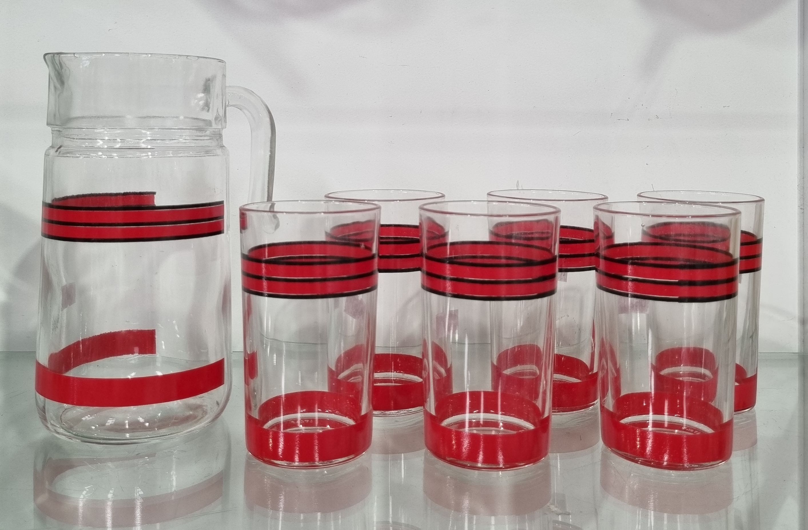An Italian Mid-Century Modern Glass Juice Set