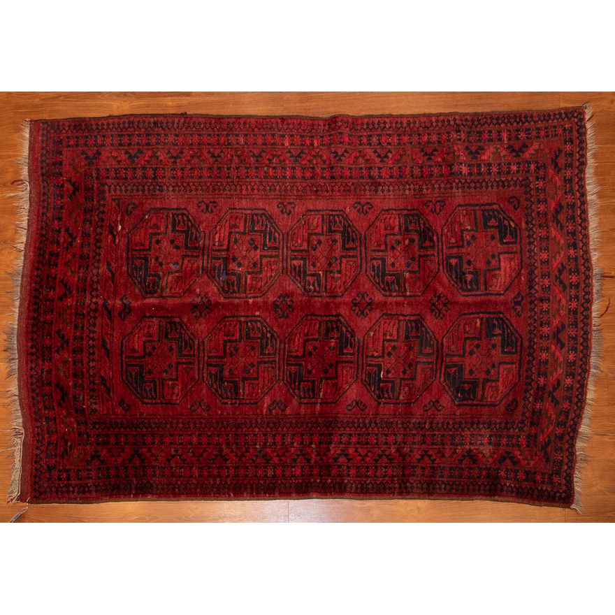 Afghan Bokhara Rug, 4.5 x 6.3