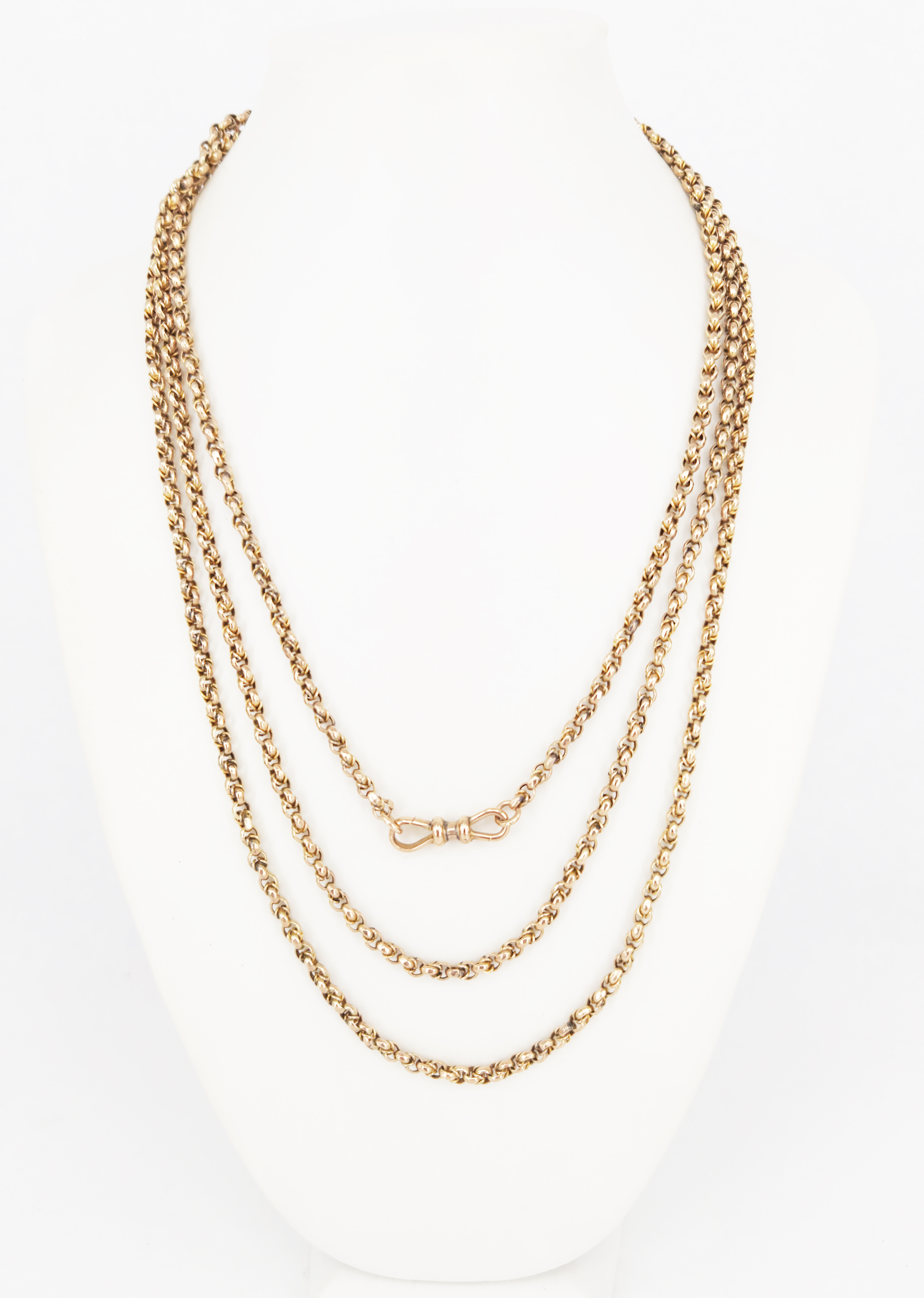 An Antique 9ct Rose Gold Muff Chain