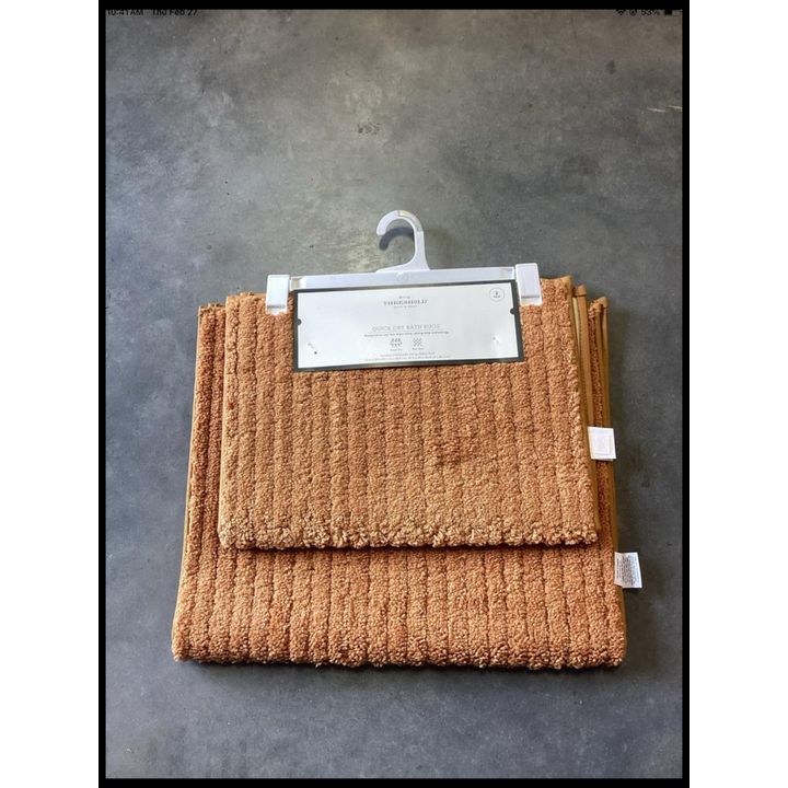 Threshold 2pk Quick Dry Bath Rugs- Brown