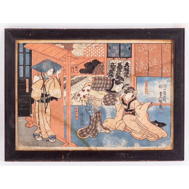 Toyokuni III. Kabuki Scene, color woodblock print