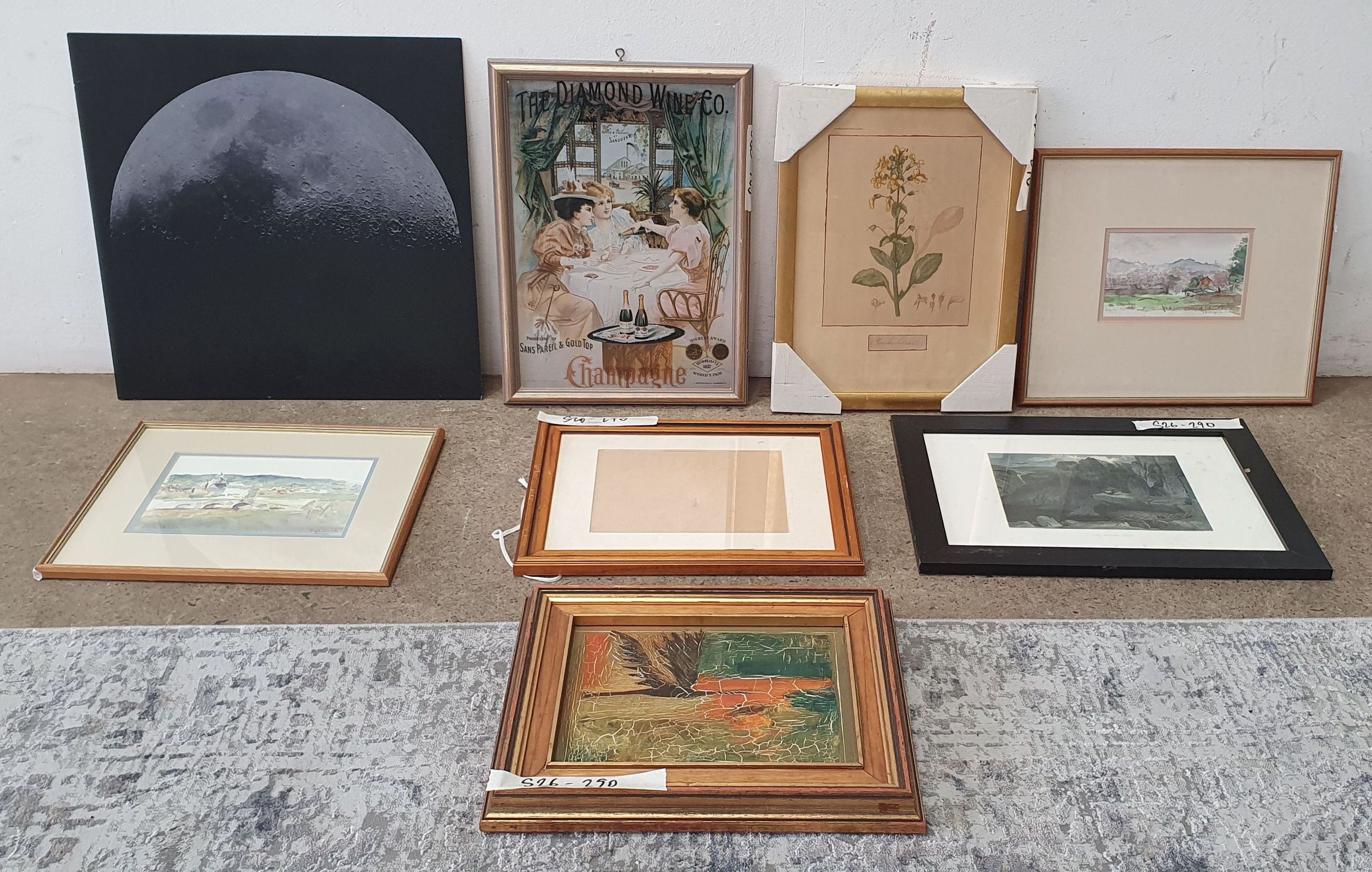 A Group Of Eight Decorative Artworks