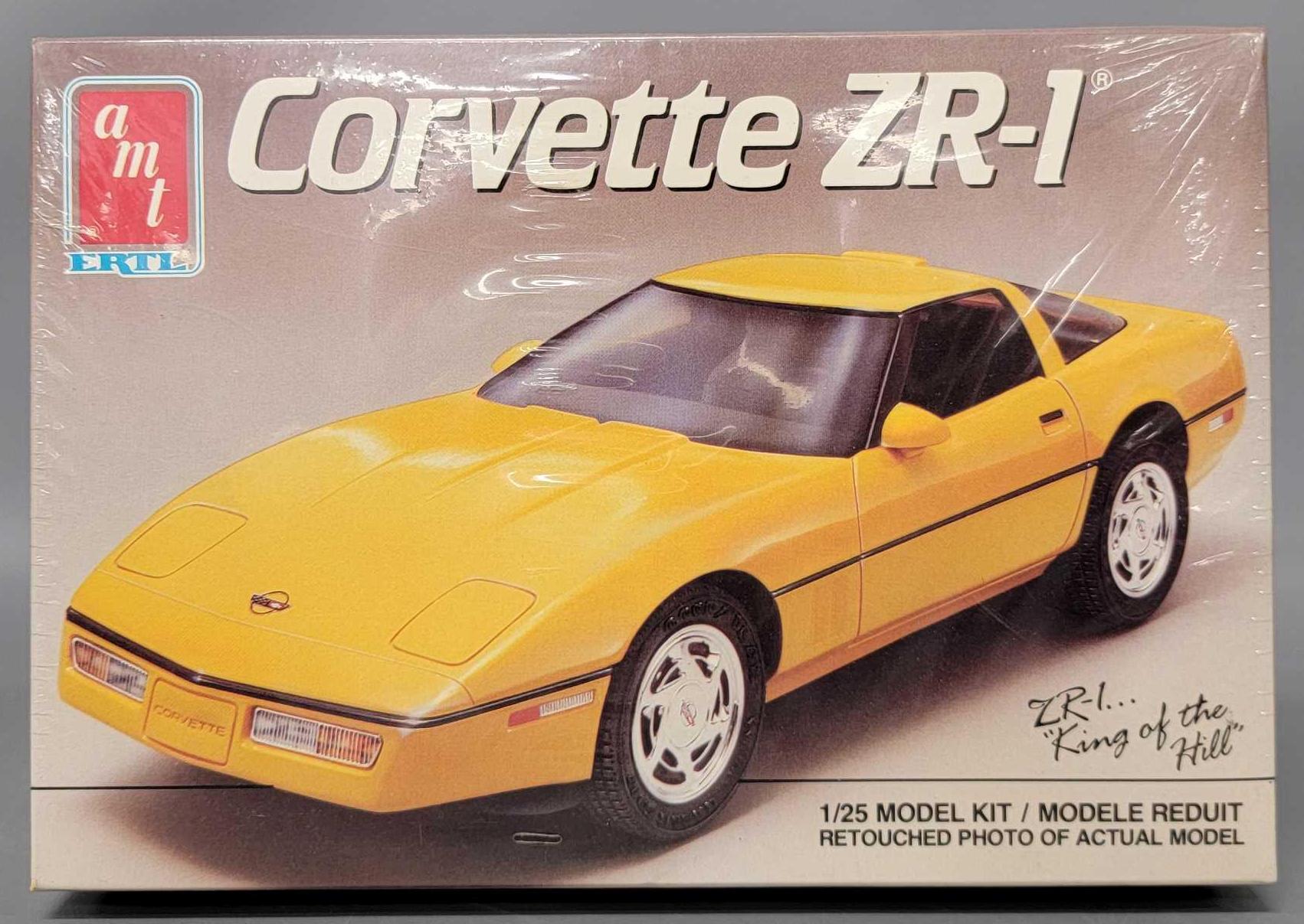 Five model kits Monogram and AMT 1/24 scale Chevy Corvette unbuilt