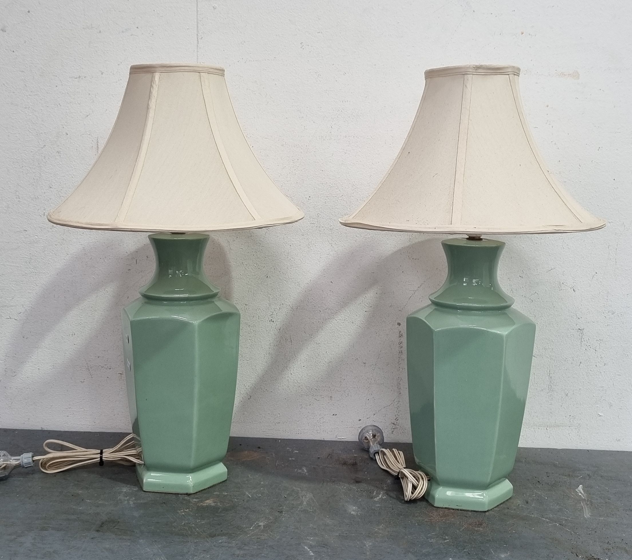 A Pair Of Glazed Table Lamps