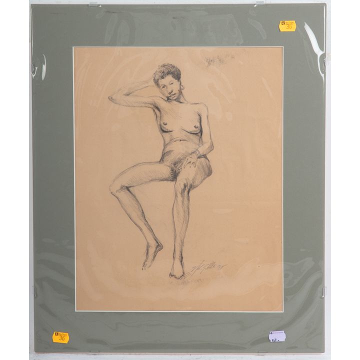 Nathaniel K. Gibbs. Study of a Nude, graphite