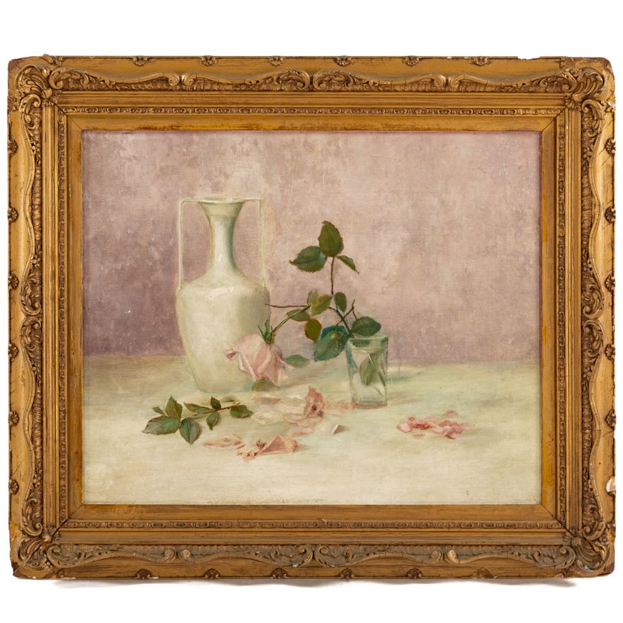 Maud M. Mason. Still Life with Rose, oil