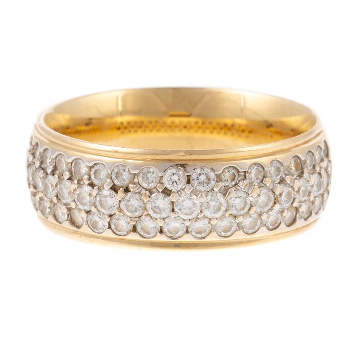 A Diamond Pave Yellow Gold Band in 14K