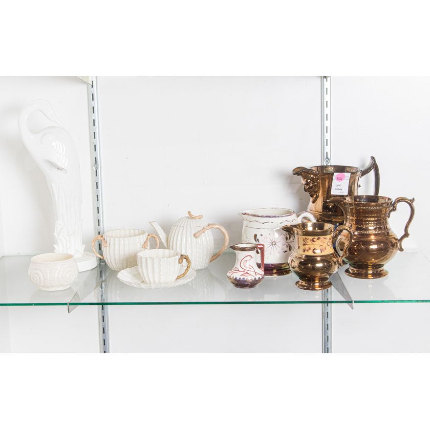 A group of English ceramics including Belleek and Royal Doulton