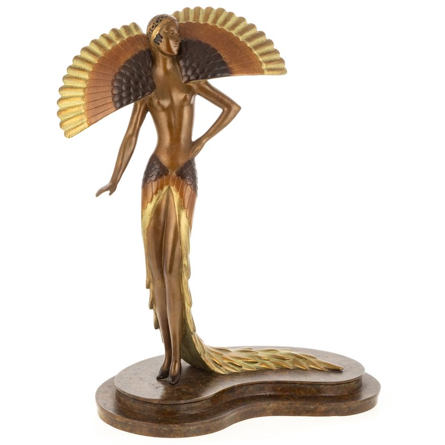 Romain de Tirtoff called Erte, Ibis Gown Bronze