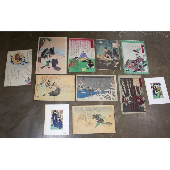 A group of Japanese woodblock prints