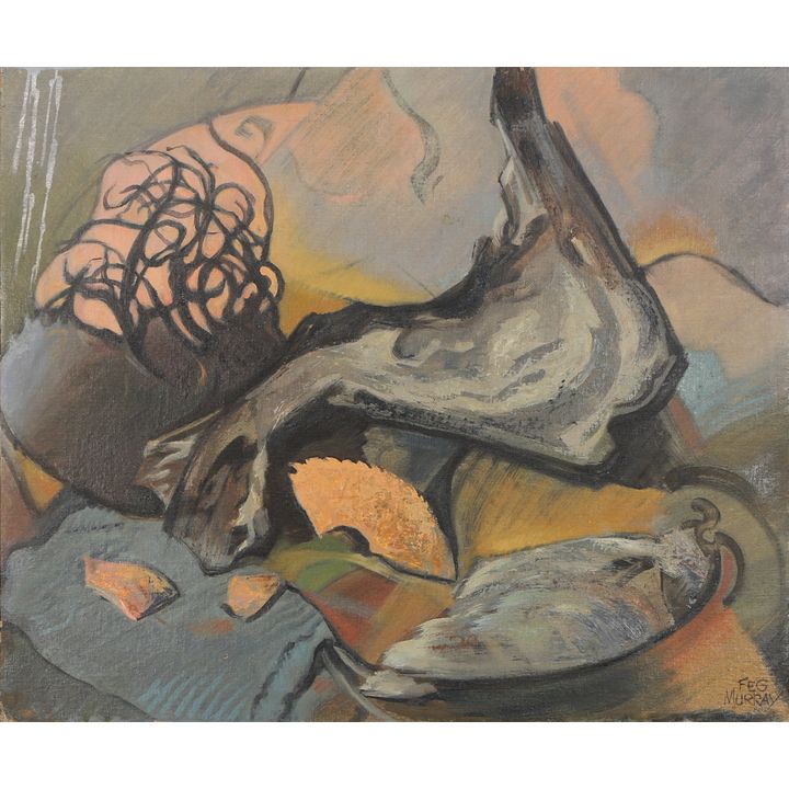 Feg Murray (American, 1894-1973), Sea Shells, oil on board, signed lower right, board (unframed): 20"h x 24"w