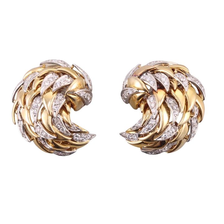 1980s 18k Gold 2.00ctw Diamond Earrings