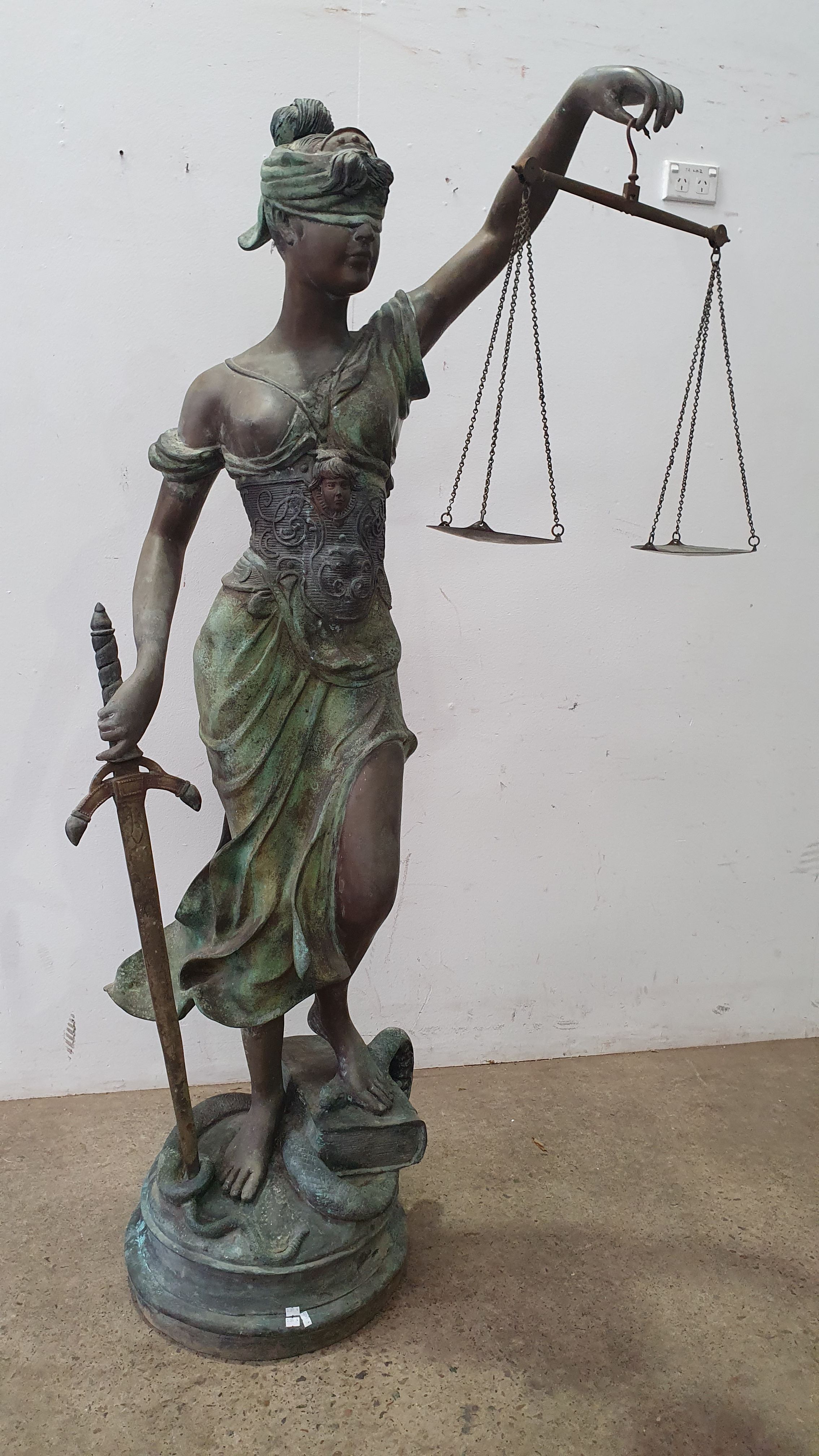 A Bronze Statue Of Lady Justice By A Mayer