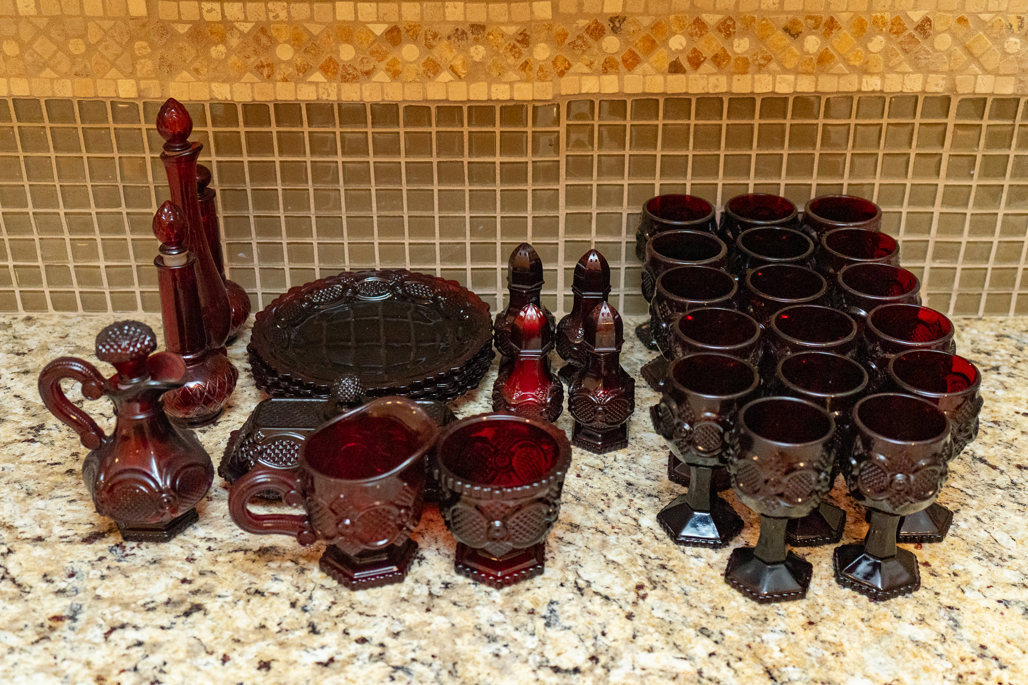 Collection of Ruby Red Glassware | Harritt Group, Inc