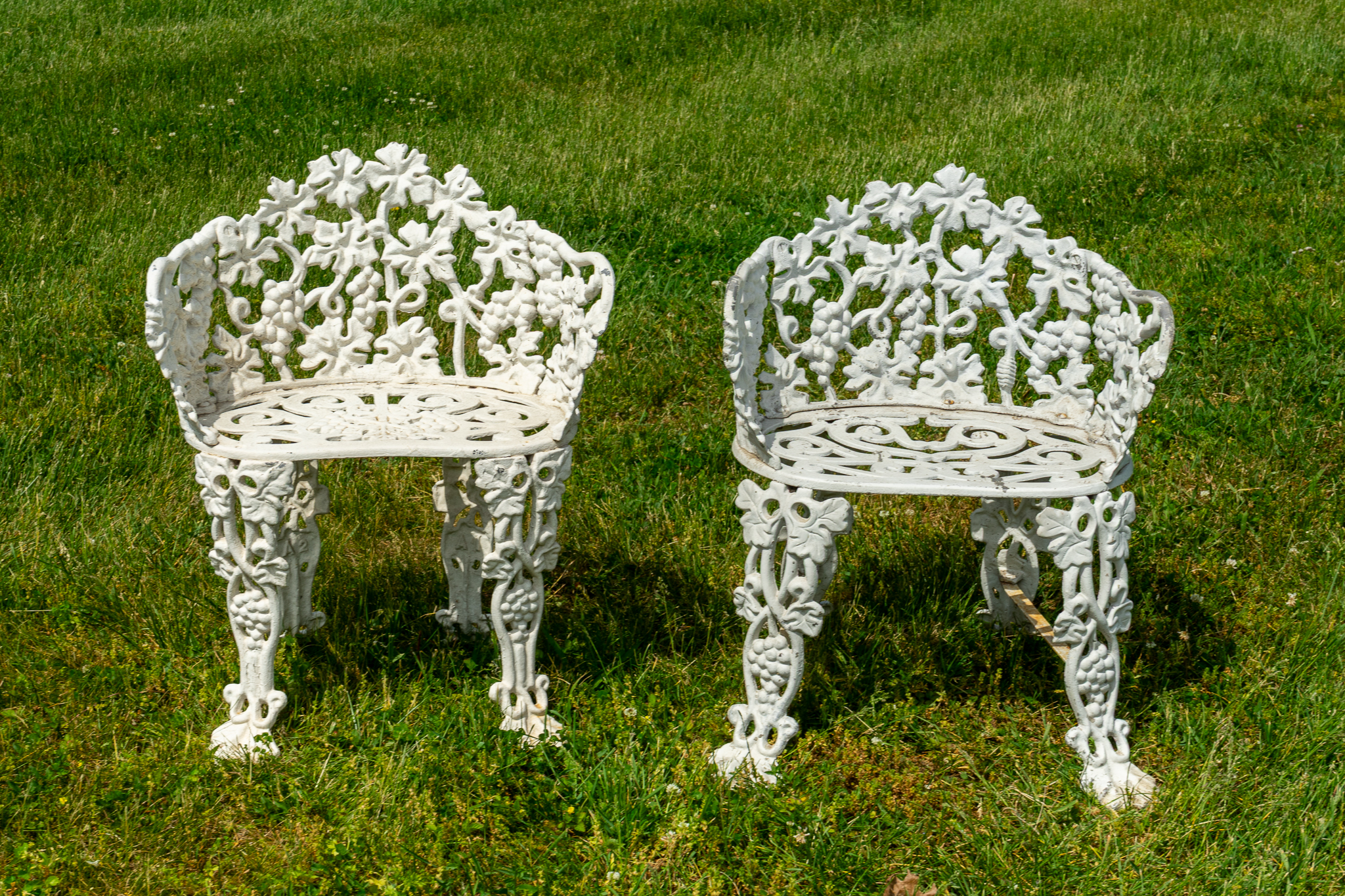 Ornate Cast Aluminum Grape Vine Garden Bench & Chair | Harritt Group, Inc