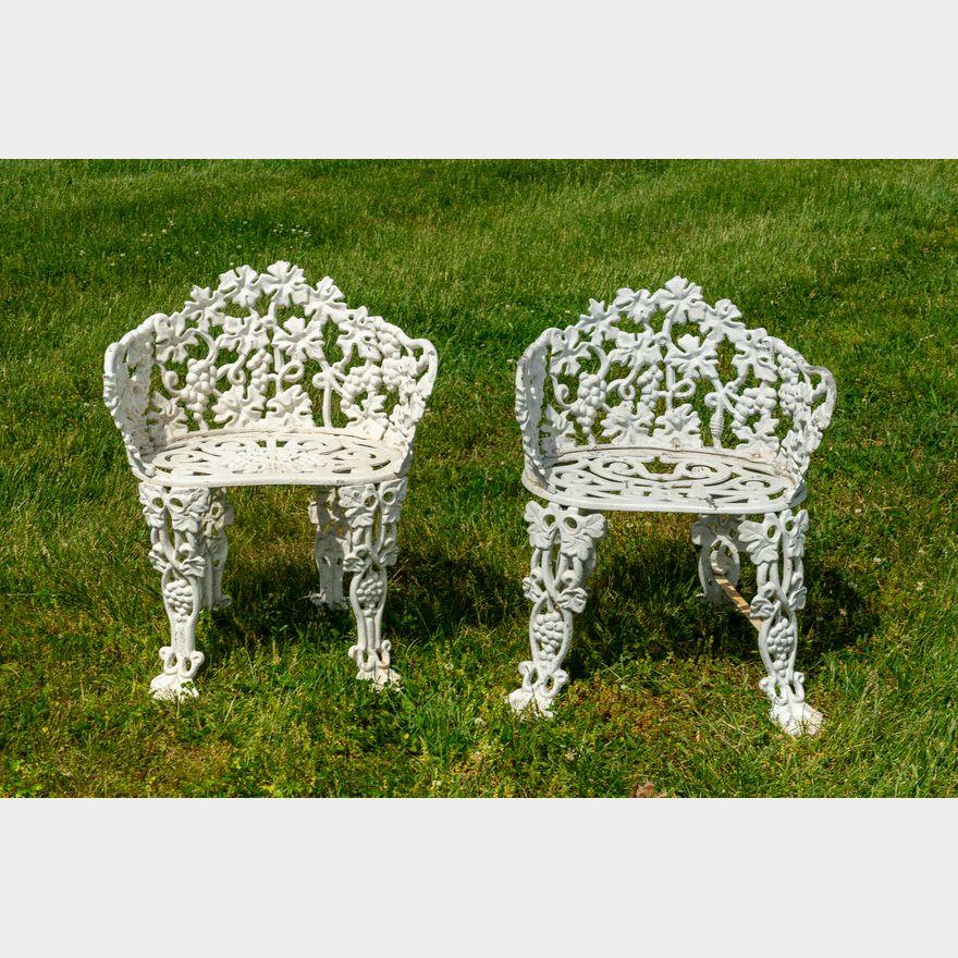 Grape Chair Ornate Cast Aluminum Grape Vine Garden Bench & Chair | Harritt Group, Inc