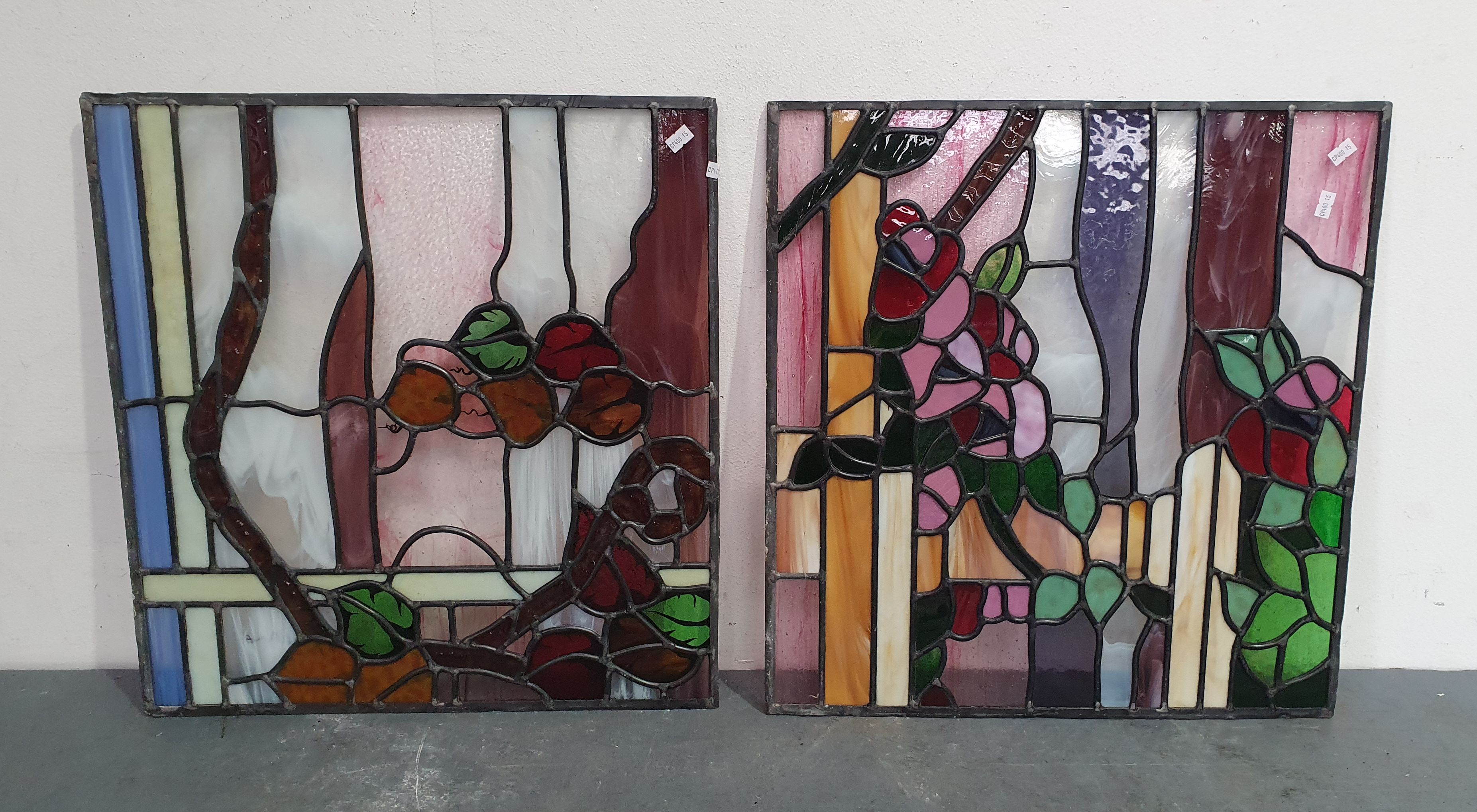 1145 · TWO LEADLIGHT PANELS