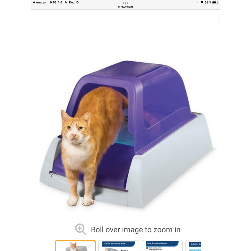 Pet Safe Scoop Free Covered Automatic Self-Cleaning Cat Litter Box-Purple, 27.5 x 19 x 15.6"