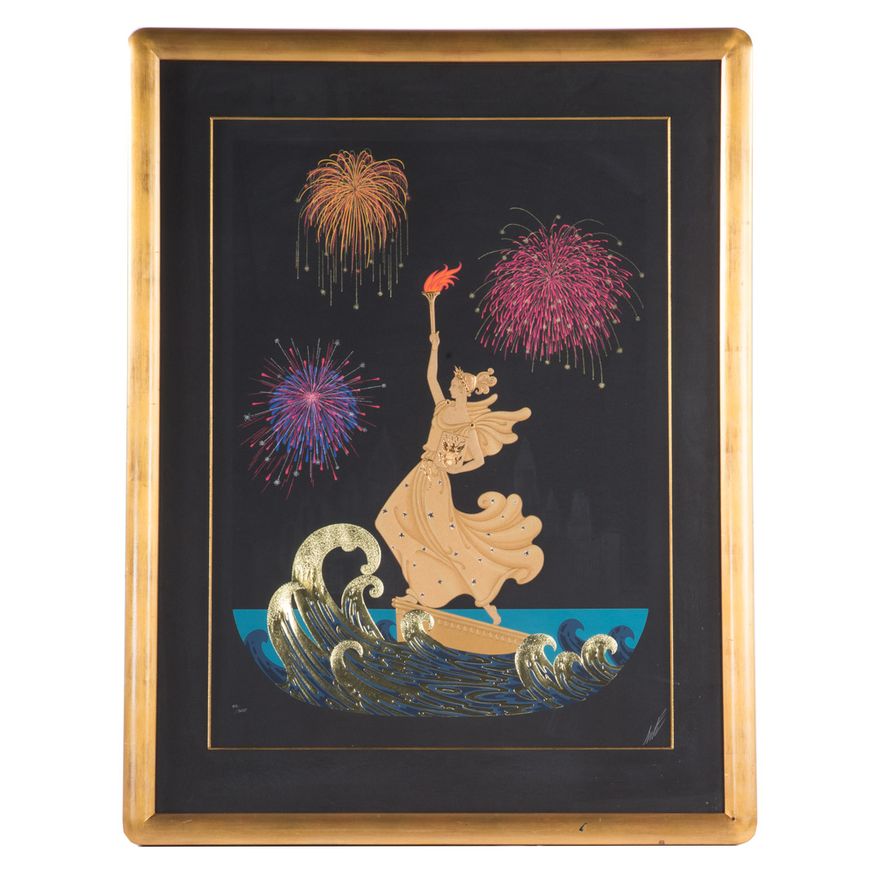 Erte. "Statue of Liberty: Night," serigraph