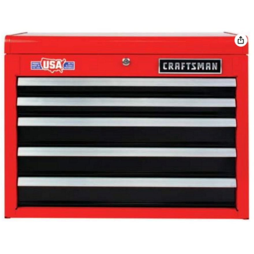 Craftsman 26" Wide 5 Drawer Tool Chest (Red/Black)