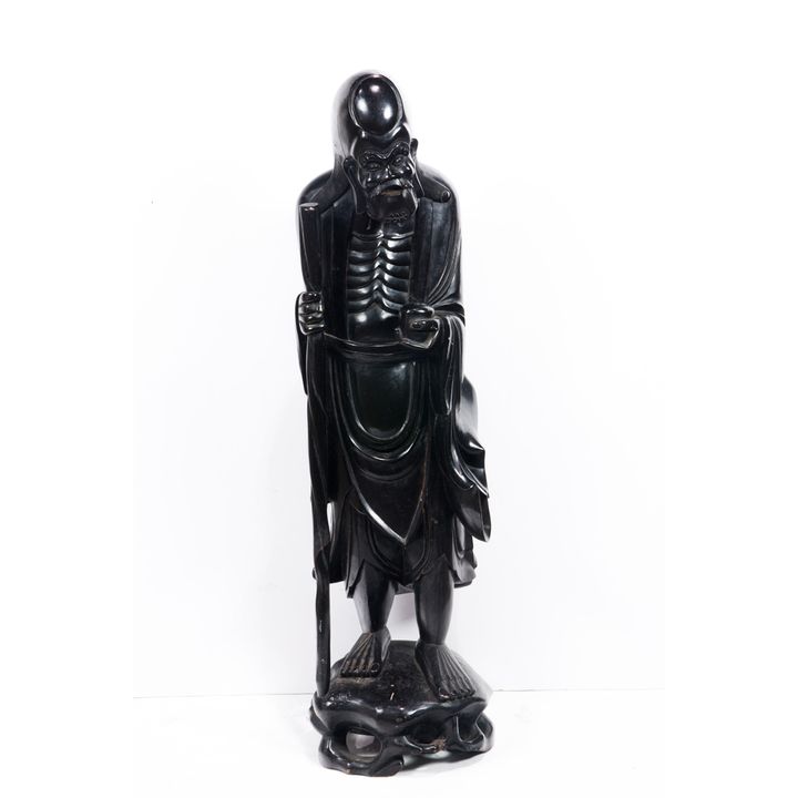Chinese hardwood carving of a luohan