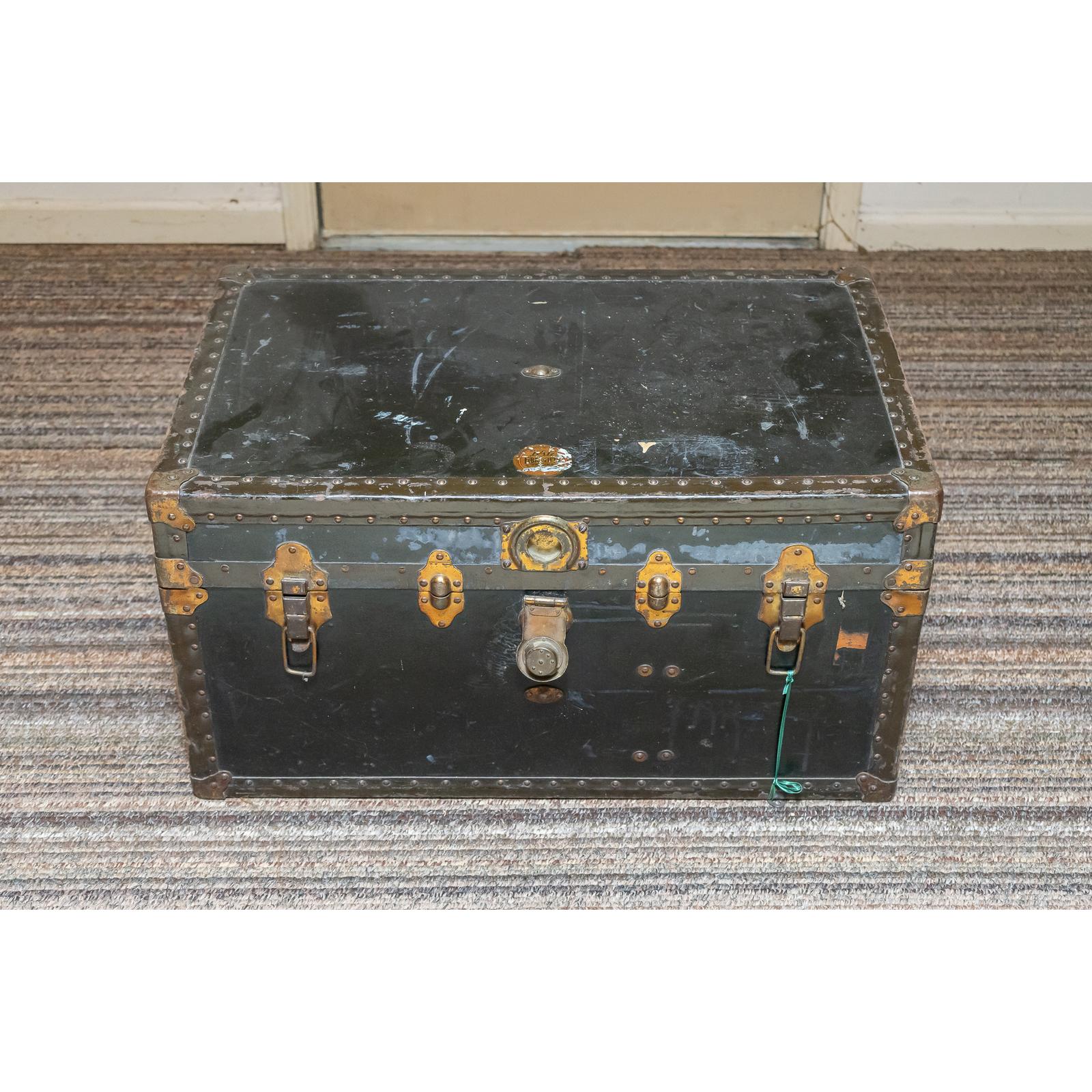 Sold at Auction: Vintage Steamer Trunk w/ Brass Hardware