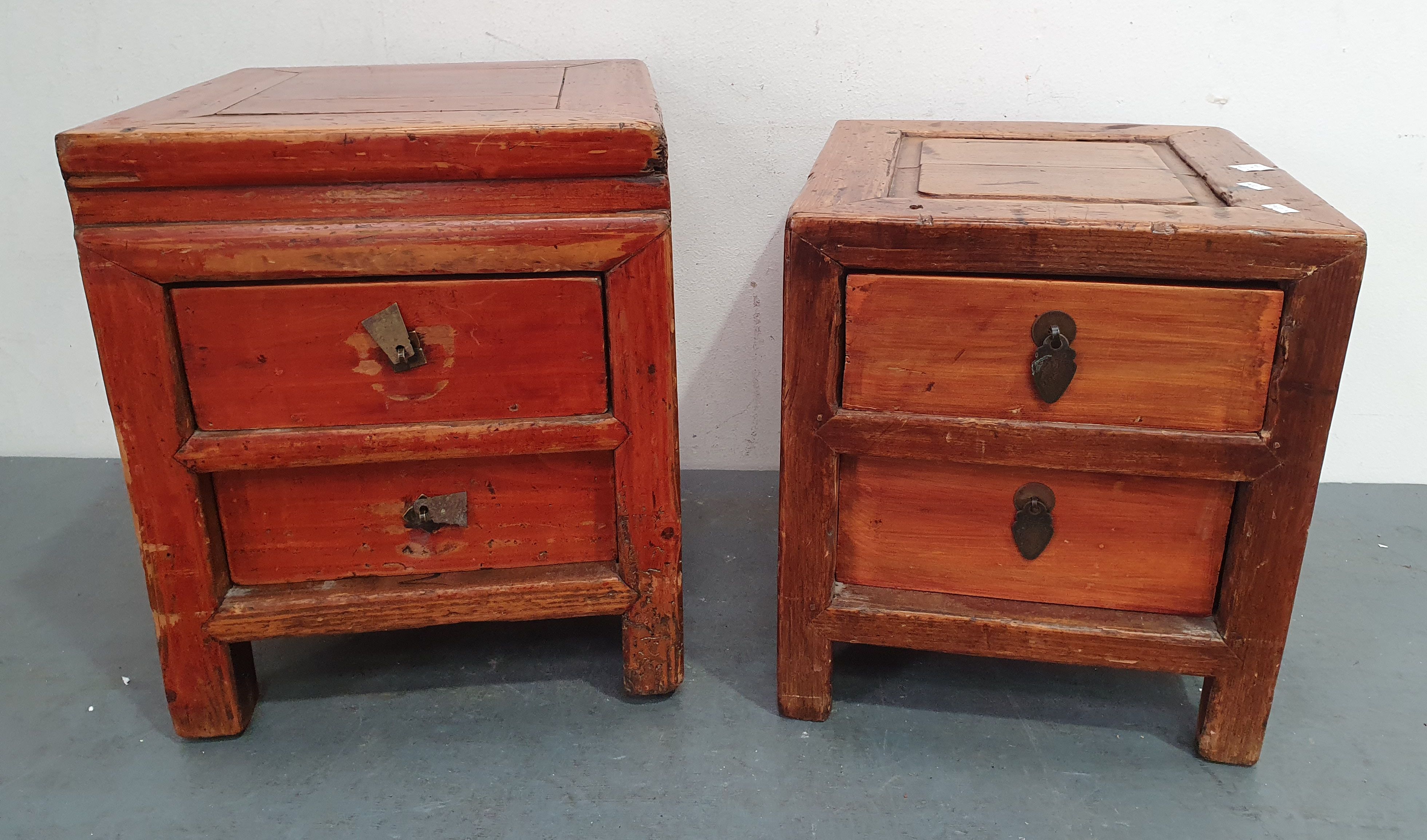 2495 · A NEAR PAIR OF ASIAN STYLE BEDSIDES