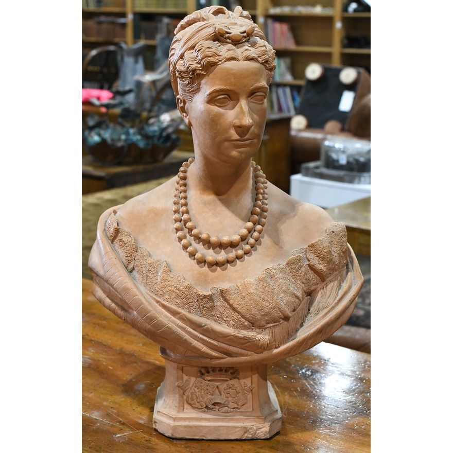 Continental terra cotta figural bust