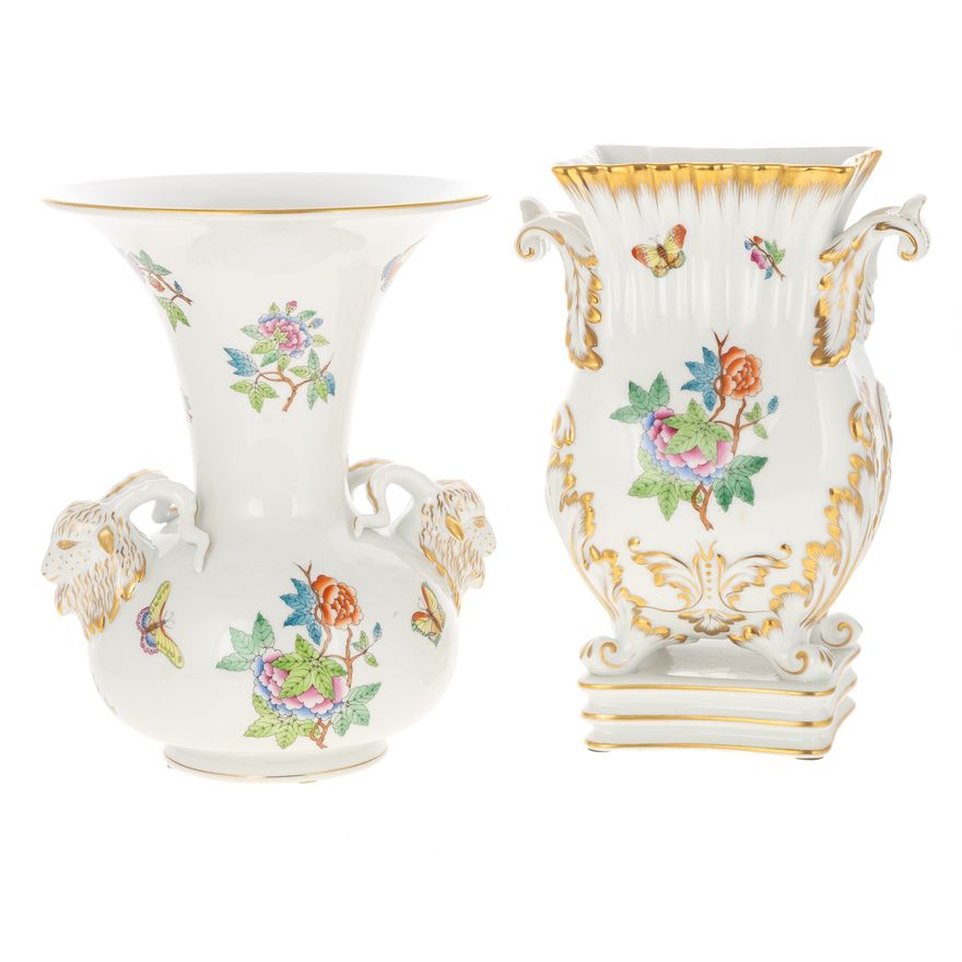 Two Herend "Queen Victoria" Vases