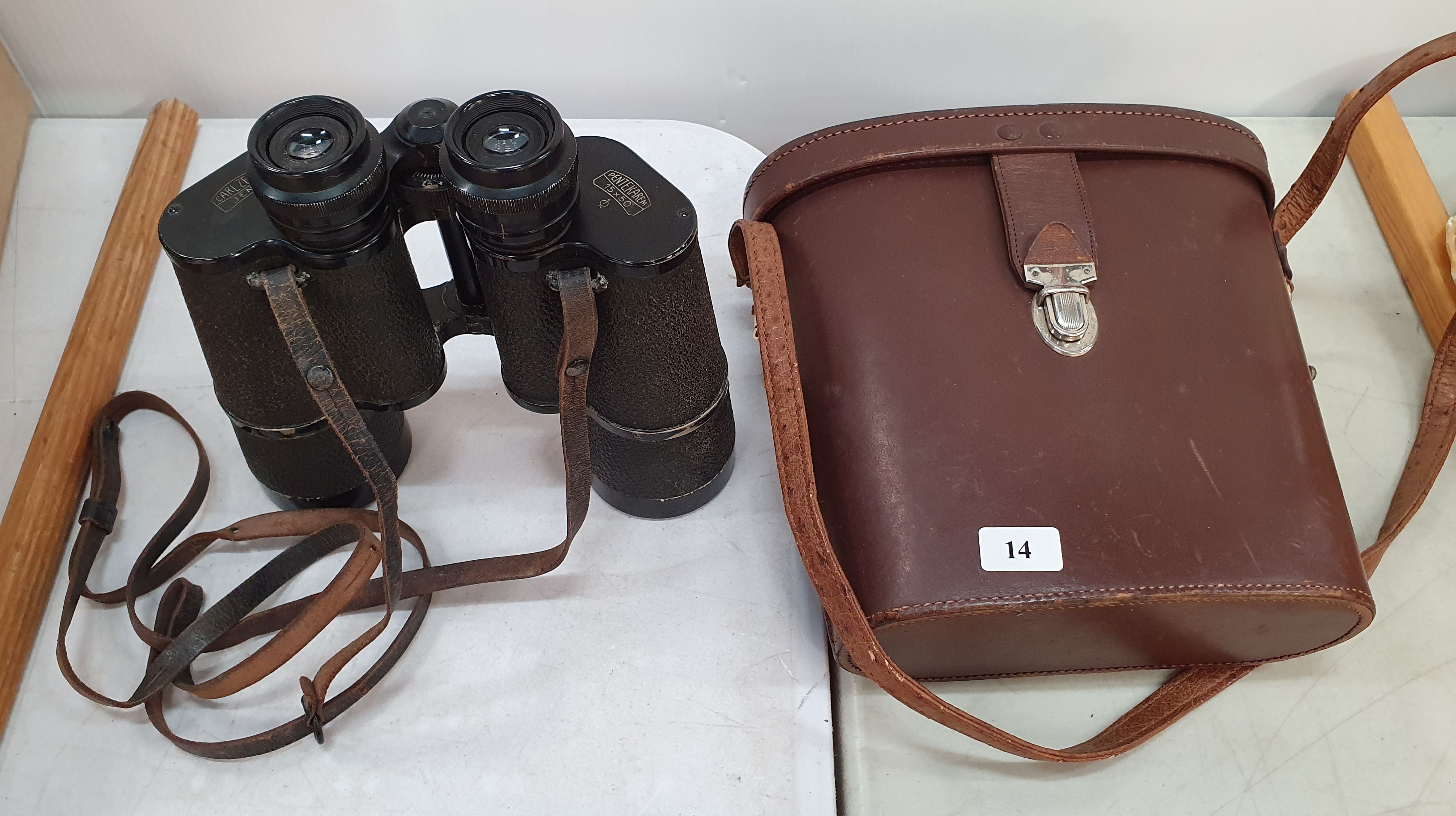 14 · A PAIR OF GERMAN CARL ZEISS JENA PENTEKAREM 15X50 BINOCULARS