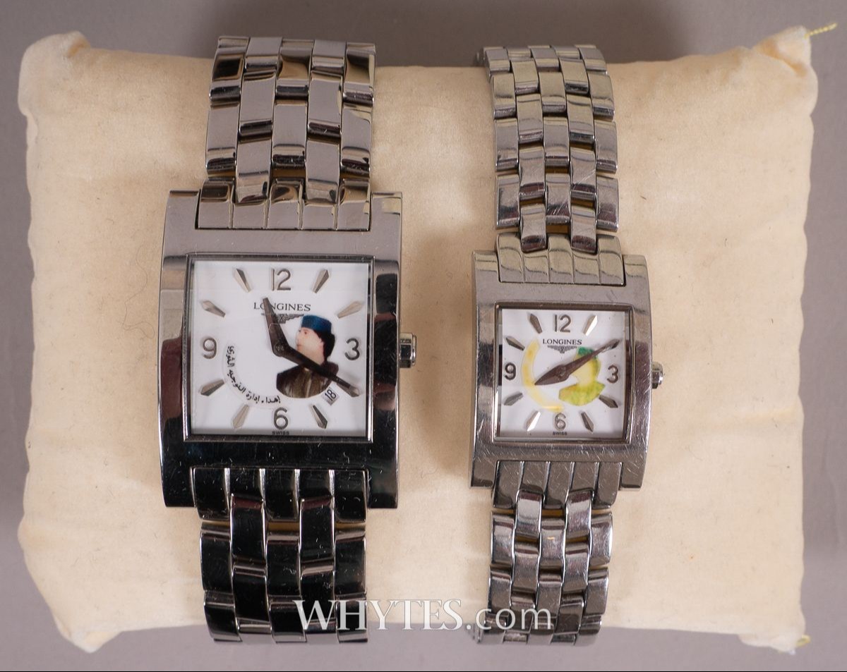 1980s. Pair of Longines 'Muammar Gadaffi' wristwatches. | Whyte's