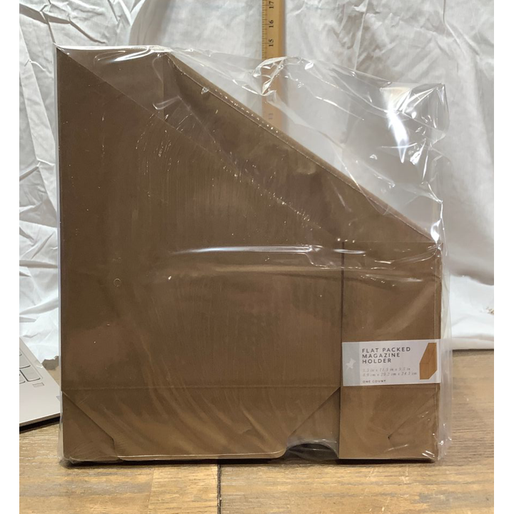 (3) Cardboard Flat Packed Magazine Holders ( 3-1/2" x 11-1/2" x 9-1/2")