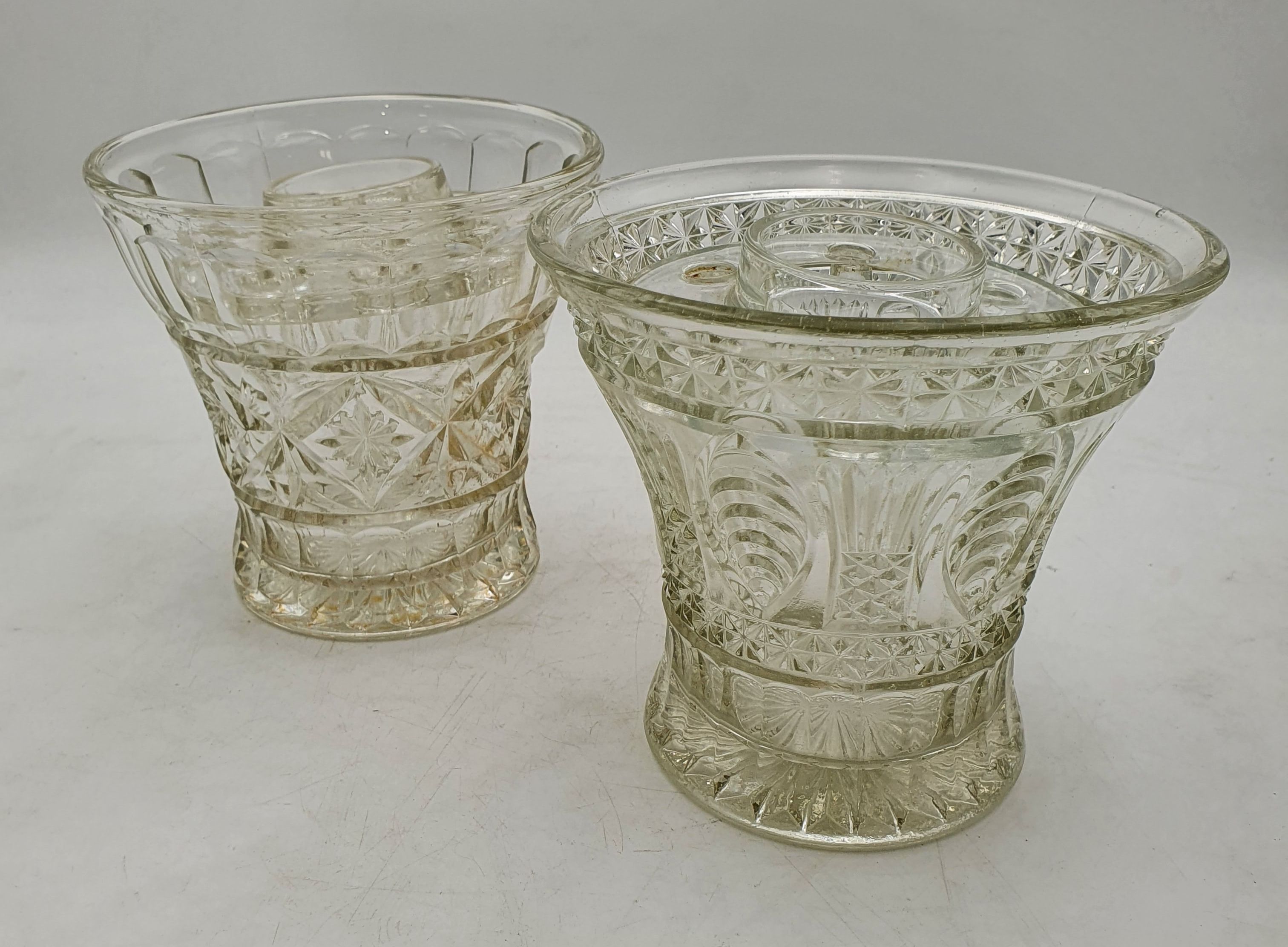 142 · TWO VINTAGE GLASS VASES