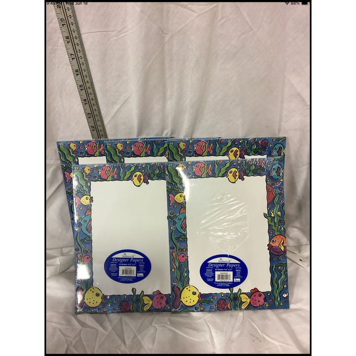 BUYING (5) Sonburn ll Designer Paper- 25 Sheets, 8.5'' x 11'' Aquarium Design