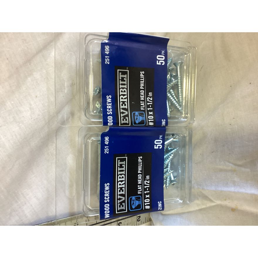 (2) Everbilt Wood Screws Flat Head Phillips (10 x 1-1/2'') 50pk