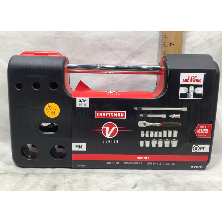 Craftsman V Series 18pc Tool Set, MM ,3/8" Dr