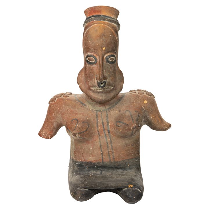 A Mexican Zapotec seated figure 17"h