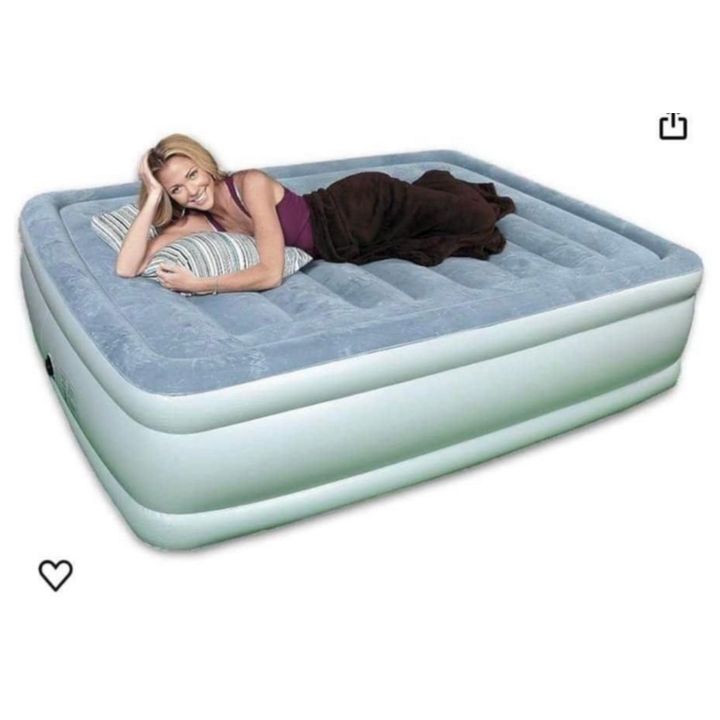 Comfort Boulevard Queen Size Sky Blue Air Mattress 78" x 60" x 20"