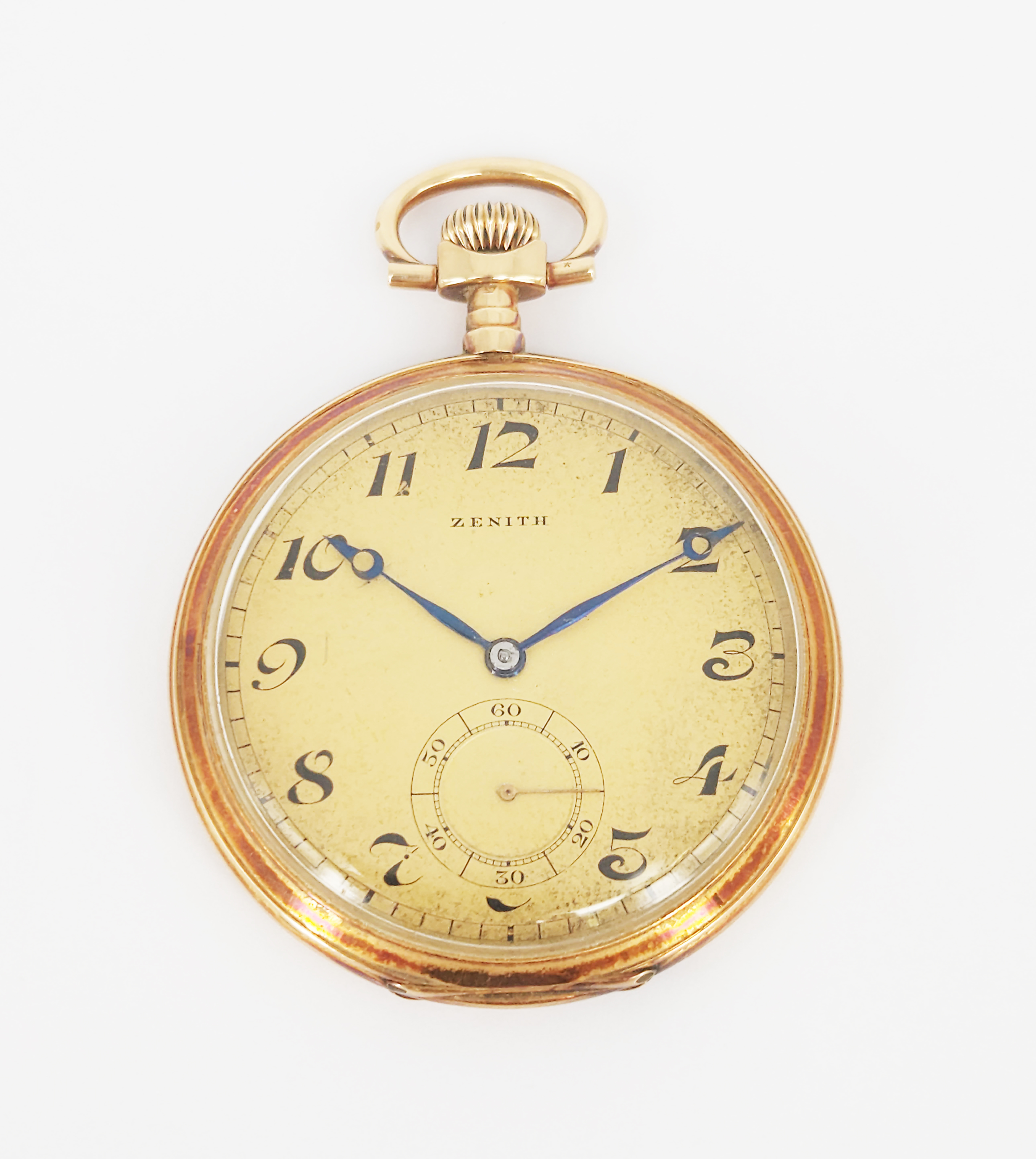 270 · AN ANTIQUE ZENITH 14ct ROSE GOLD OPEN FACE CHRONOMETER POCKET WATCH