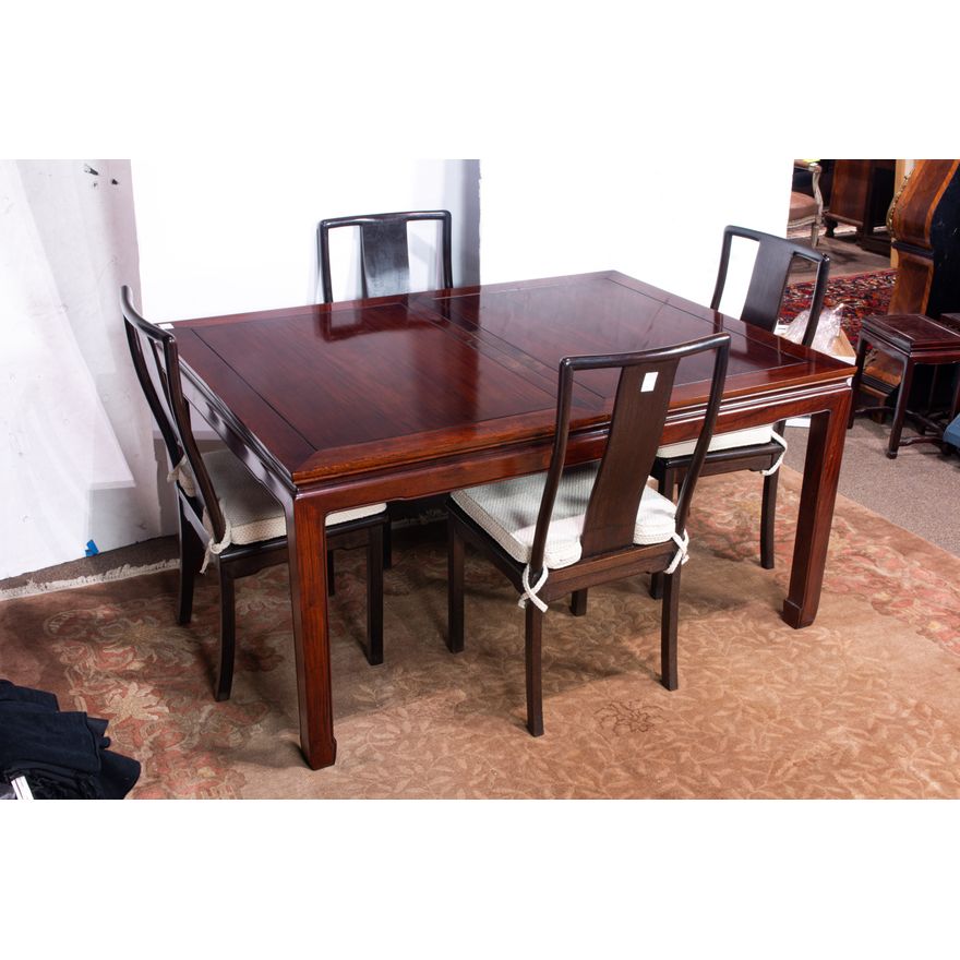 Four Chinese style hardwood dining chairs