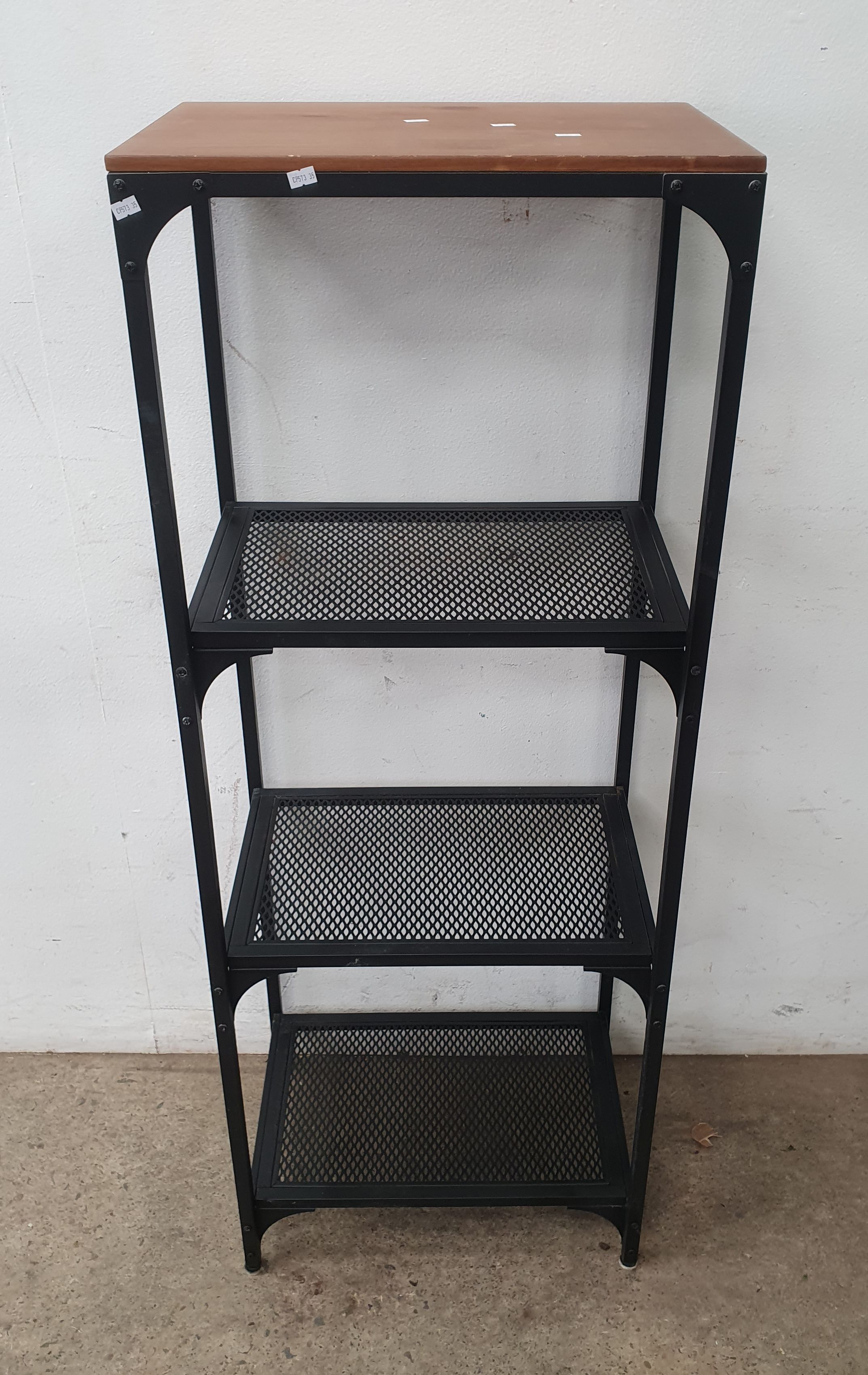 A Set Of Metal Shelves