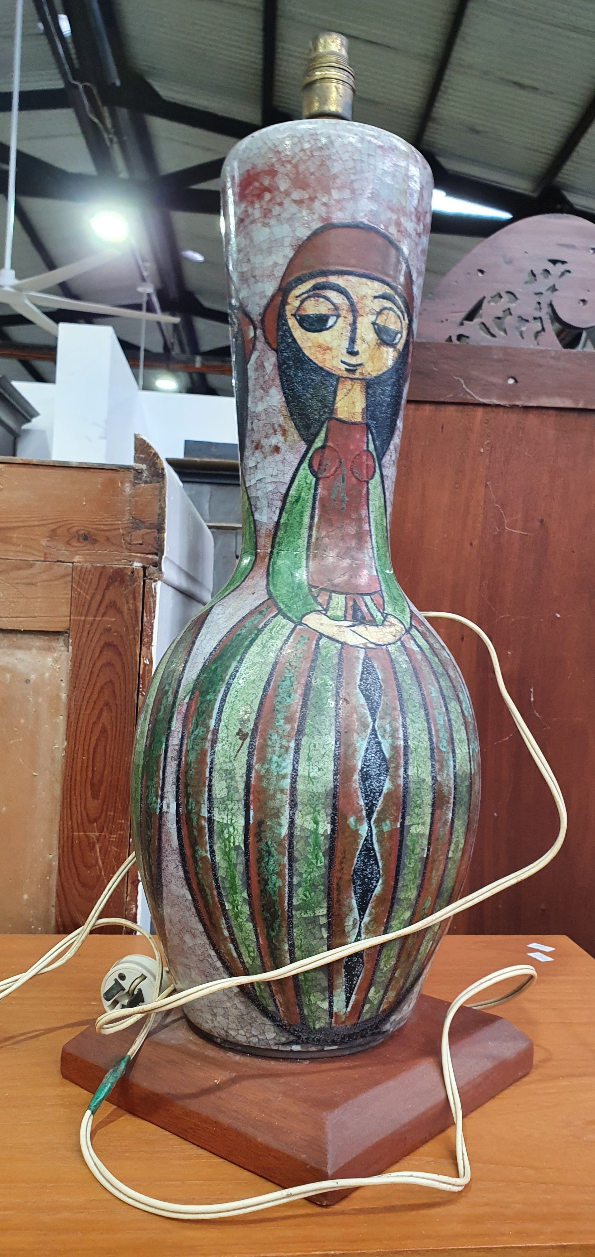 A POTTERY LAMP BASE
