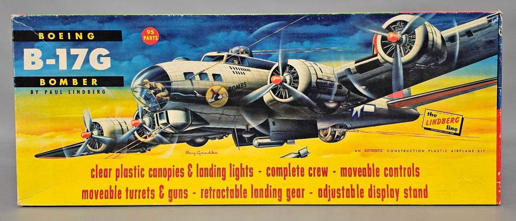 Unbuilt Lindberg B-17G Flying Fortress plastic model kit 525-249