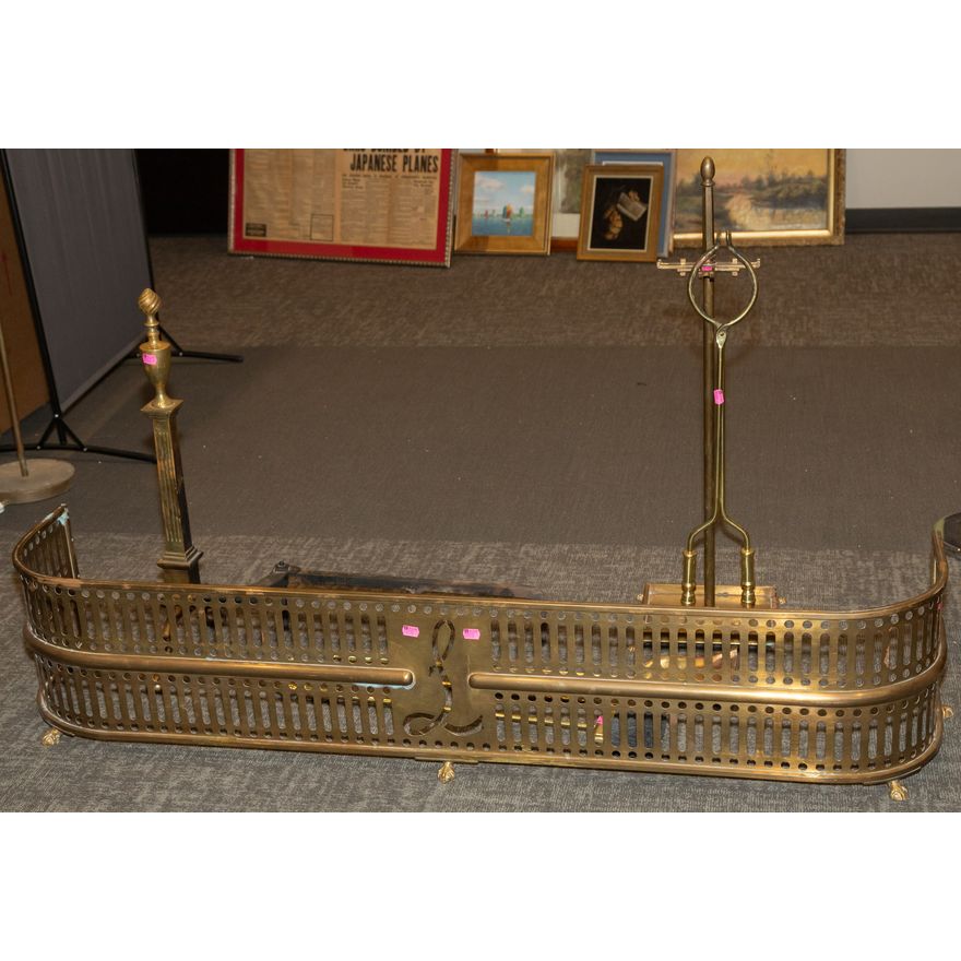 Federal Style Brass Fireplace Accessories